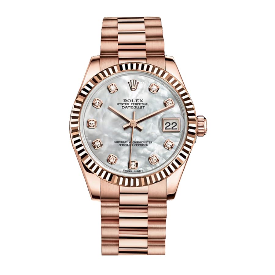 Rolex Datejust 31mm 278275-0016 Rose Gold Automatic Mother Of Pearl Dial Oyster