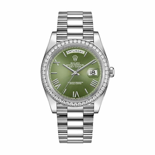 Rolex Day Date 40mm Olive Diamond