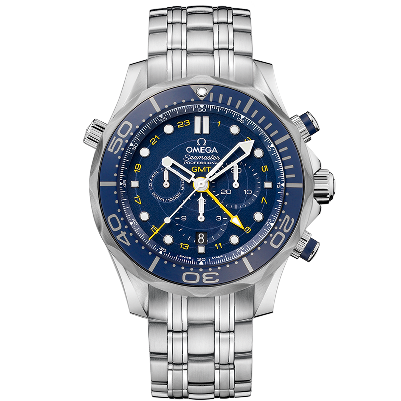 Omega Seamaster Diver 300m Co-Axial Chronometer GMT Chronograph 44mm Watch 212.30.44.52.03.001