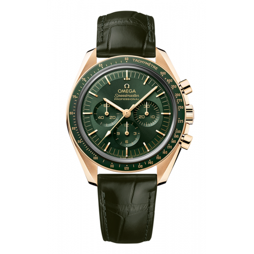 OMEGA Speedmaster Moonwatch Moonshine Gold Automatic Chronometer Green Dial Men’s Watch 310.63.42.50.10.001