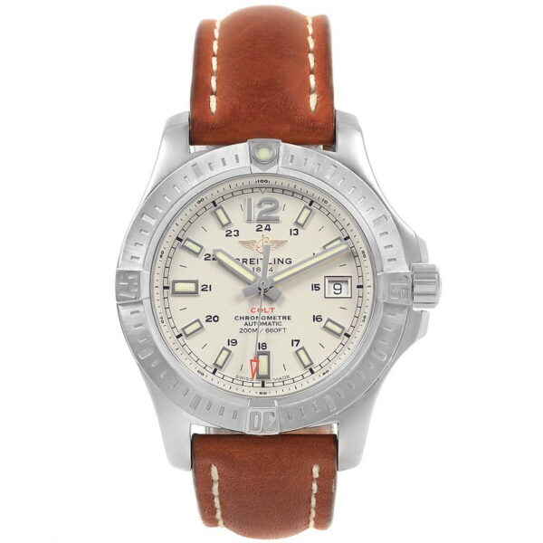 All photos are of the actual watch in stock  Breitling Colt 41 Silver Dial Automatic Mens Watch A17313