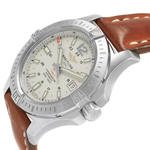 All photos are of the actual watch in stock  Breitling Colt 41 Silver Dial Automatic Mens Watch A17313