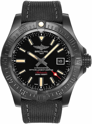 Breitling Avenger Blackbird Black Fabric Men's Watch V1731010-BD12