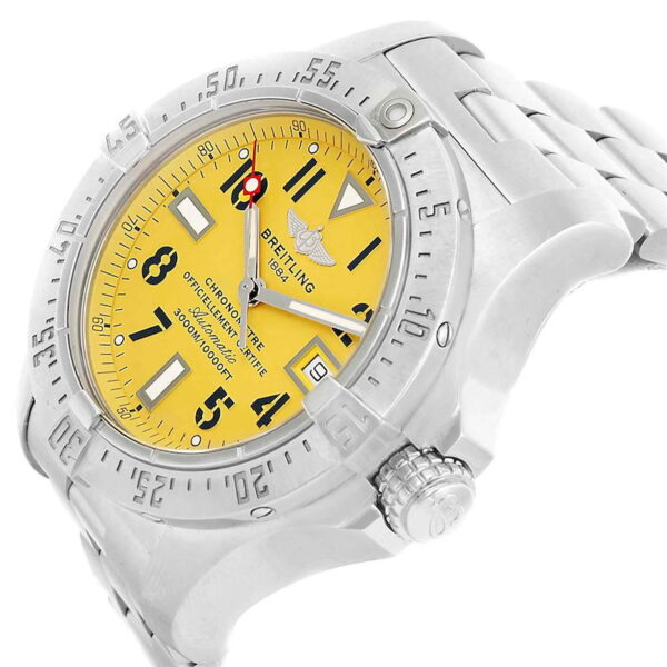 Breitling Avenger Seawolf Yellow Dial Steel Mens Watch A17330